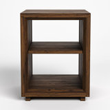 Stickley Saranac Side Table, End Table, Solid Rustic Walnut, Sustainable Construction, Open Back, Adjustable Shelf, Sled Base, 19in W x 18in D x 26in H, Made in USA