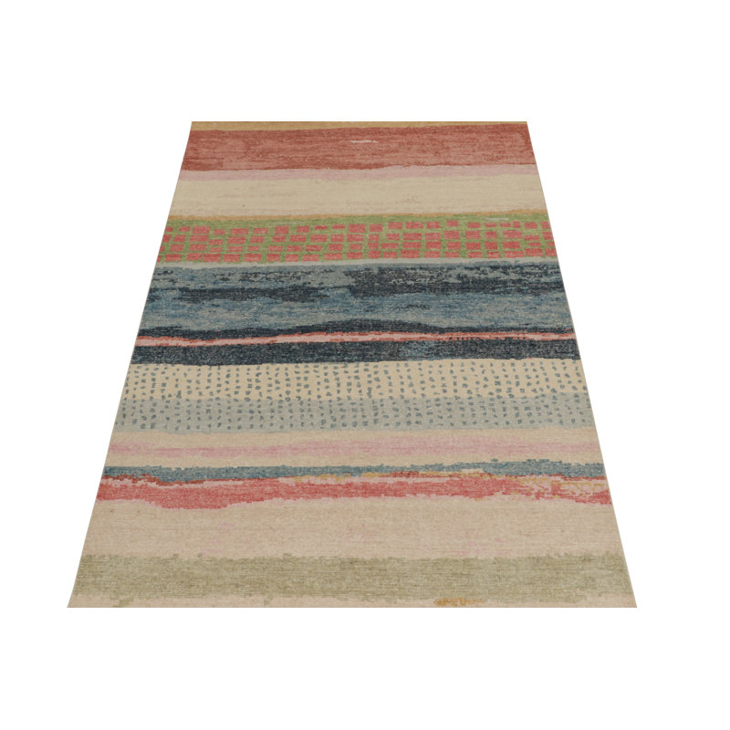 Distressed Homage Hand Knotted Wool Abstract Area Rug, Rectangle 12' x 16'