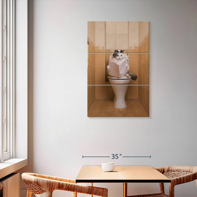 Ketti Cat On The Toilet, 57" H x 36" W