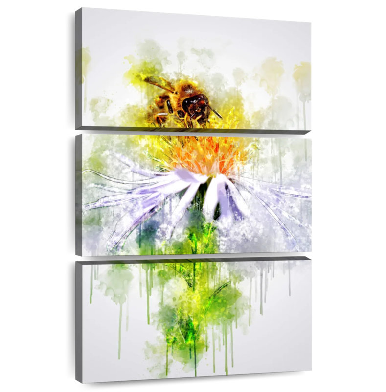Abeille Brampt sur une fleur, H 45 po x l 28 po
