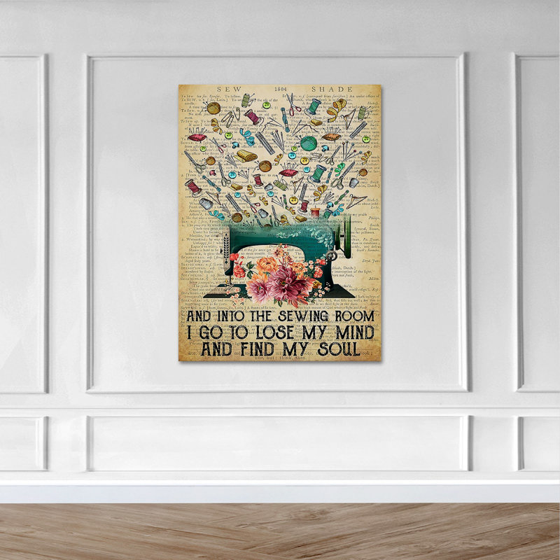 «A Beautiful Sewing Machine», impression sur toile tendue, H 36 po x l 24 po x P 2 po
