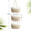 Panier de rangement suspendu au-dessus de la porte, panier de rangement mural en coton tissé à 3 niveaux-112308983