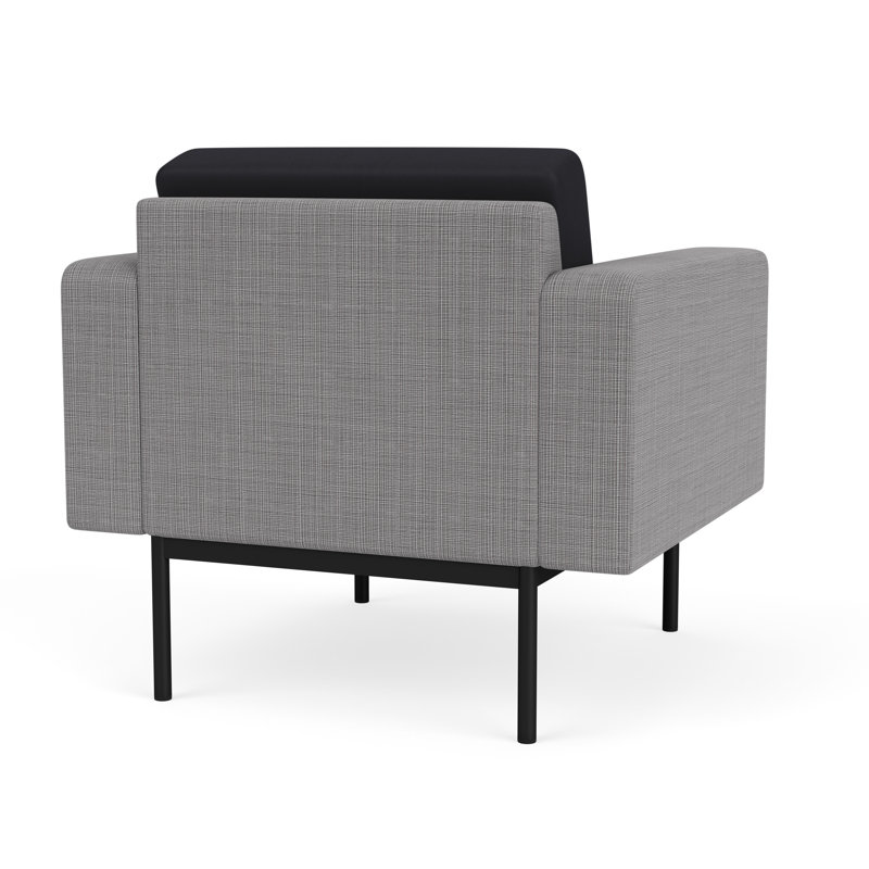 Chaise d'invité de réception Darsey, With Power, Black, Noir Patriot Plus; gris chambray