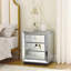 Armoire miroir à trois tiroirs avec poignées en cristal Pearl Silver
