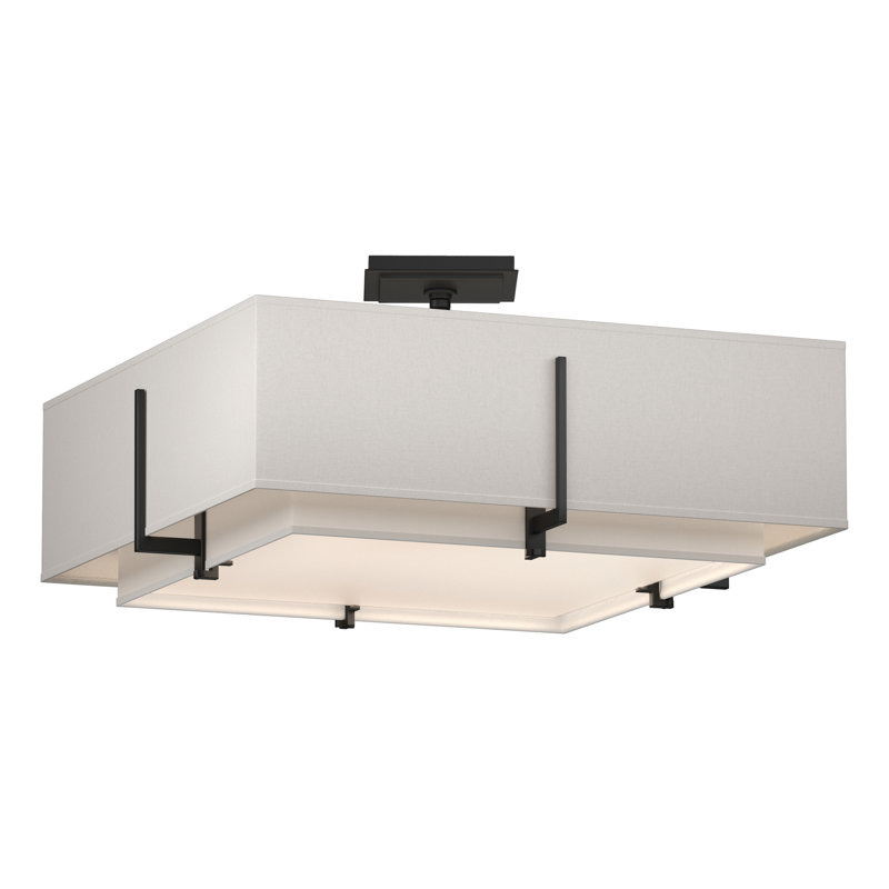 Exos 4 - Light 20.6" Semi Flush Mount, Natural Anna, Black