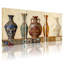 vase de poterie, vases arabes avec calligraphie et motifs, ensemble de 3 impressions sur toile-573864958