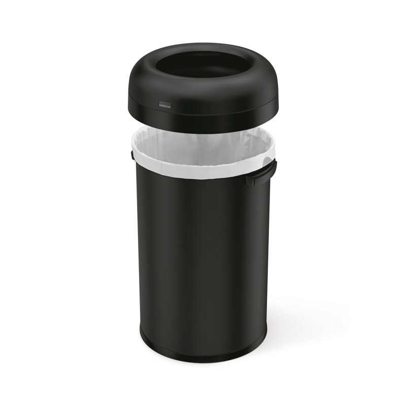 simplehuman Bullet Open Top Trash Can, Commercial Grade Heavy Gauge, Black
