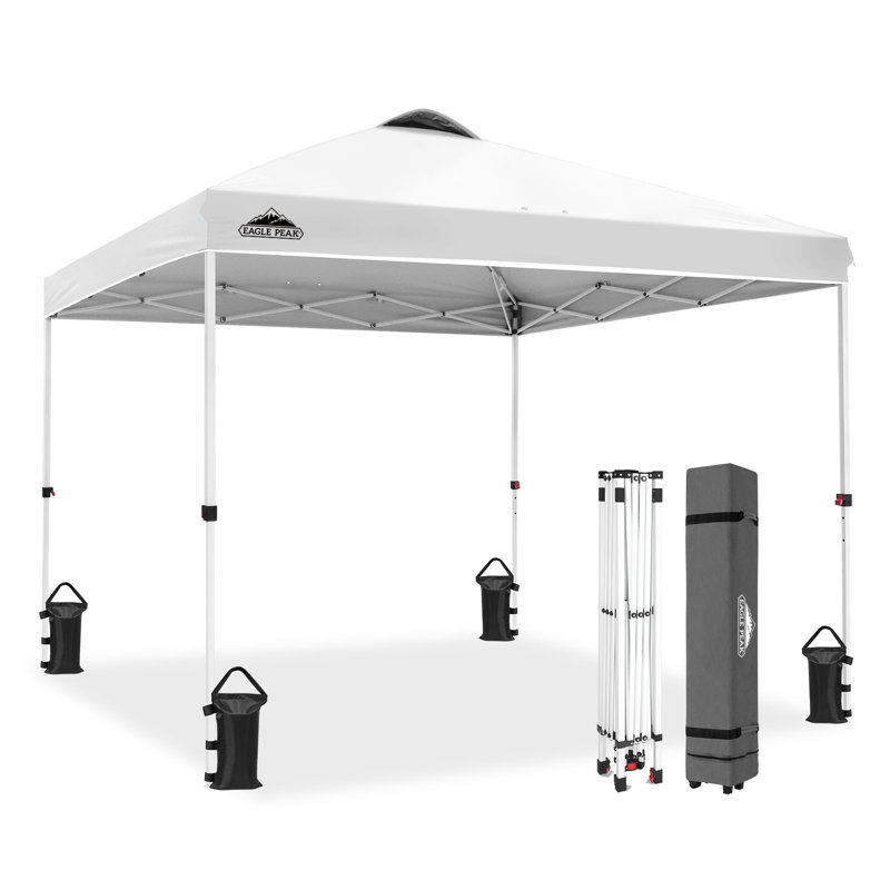 Pavillon escamotable 10 pi X P 10 Auvent en métal, Blanc