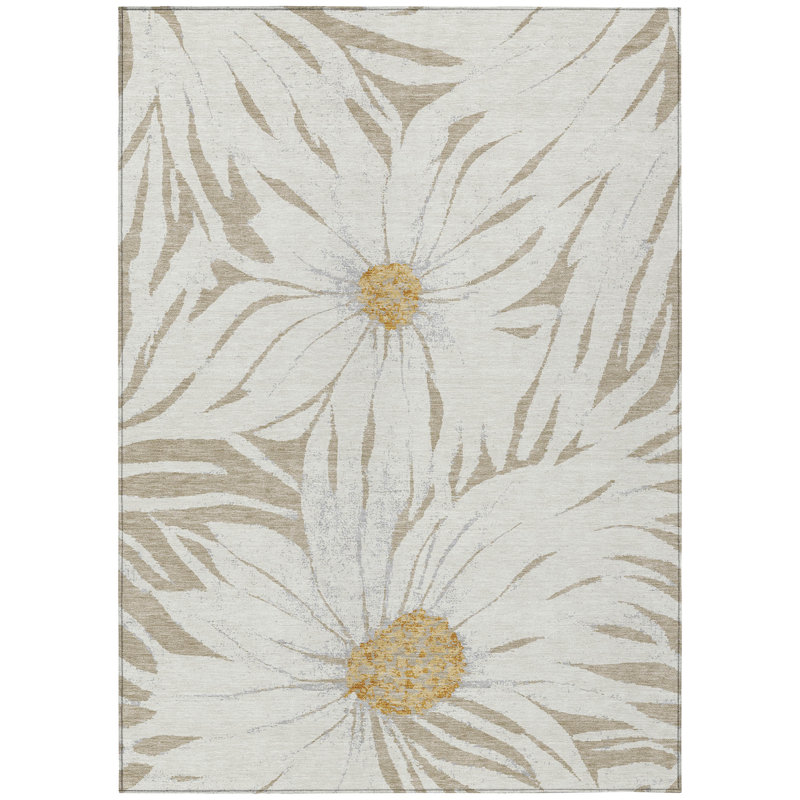 Machine Washable Indoor/Outdoor Oliveras ACN2263 Floral Rug, Rectangle 2'6" x 3'10"