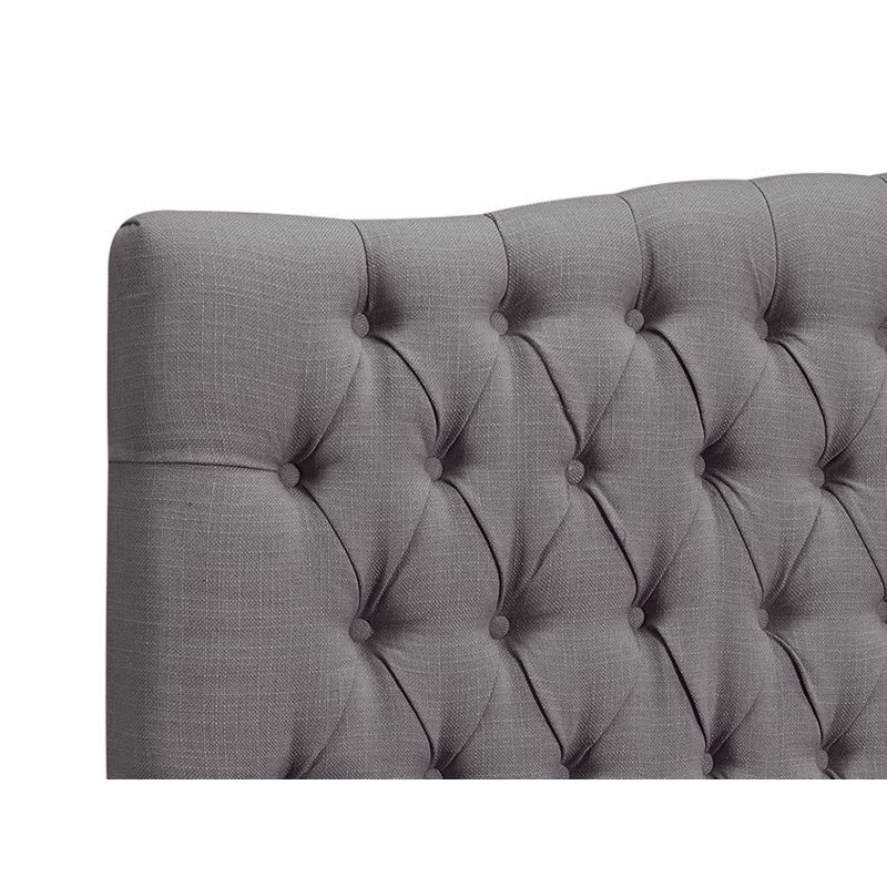 Celeste Gray Queen Upholstered Tufted Headboard