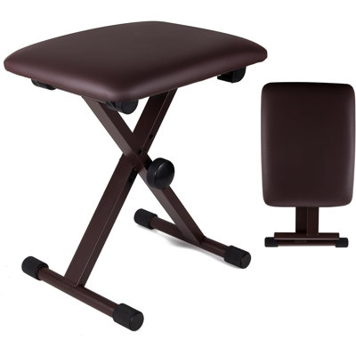 5 Core Keyboard Bench X-Style Height Adjustable from 16.3-19.6in KBB 02 WH Clebert