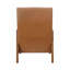 Chaise d'appoint, similicuir brun, revêtement en noyer massif et bois d'hévéa de style moderne