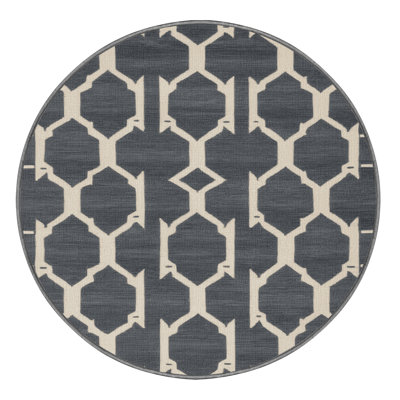 Machine Washable Trellis Gray Area Rug