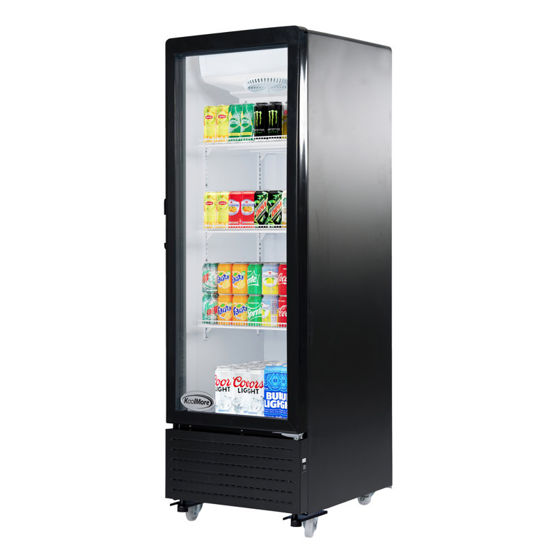 21-Inch Black Glass Door Commercial Display Refrigerator