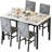 Elegant 5-Piece Faux Marble Dining Table Set-438343055