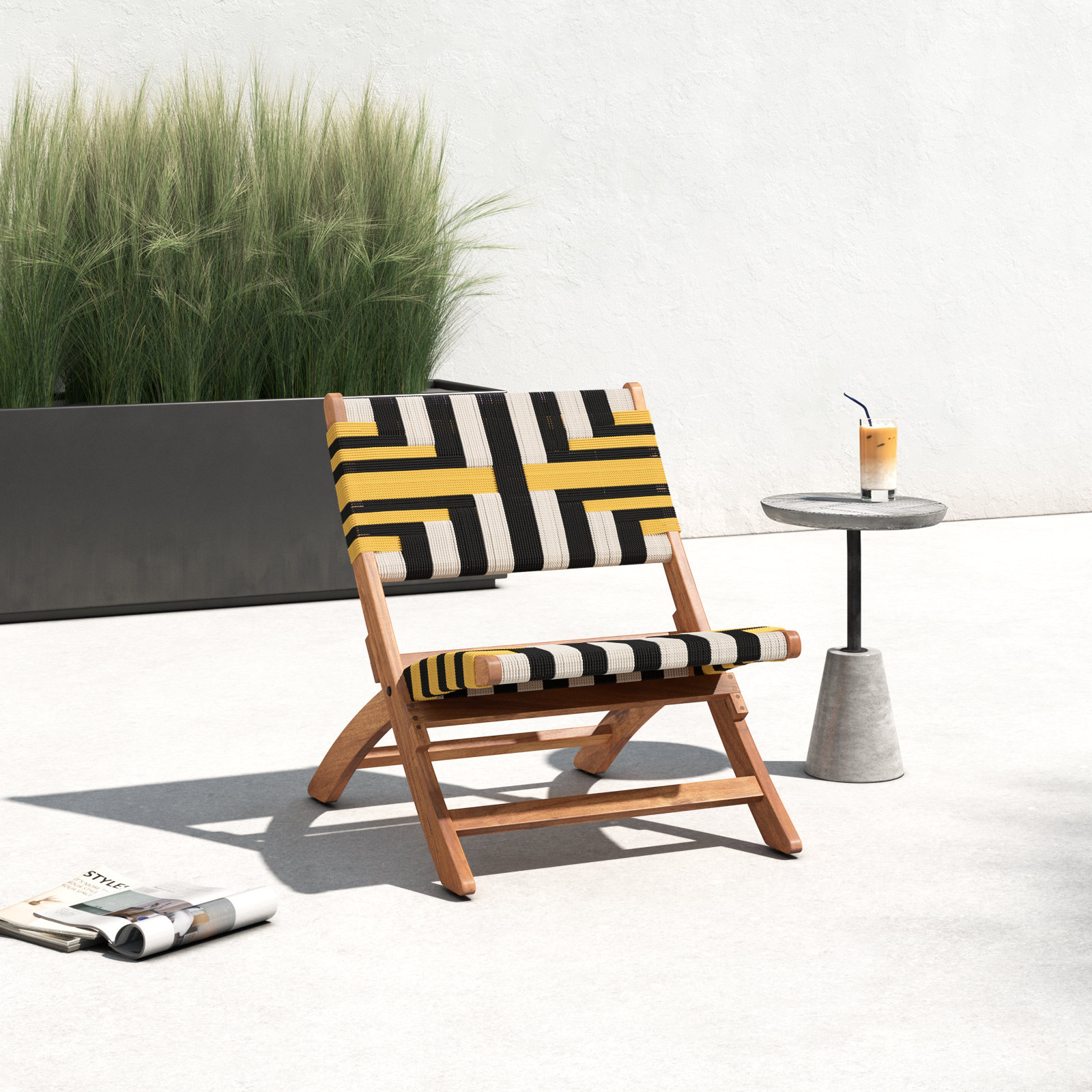 Leigha Acacia Outdoor Lounge Chair