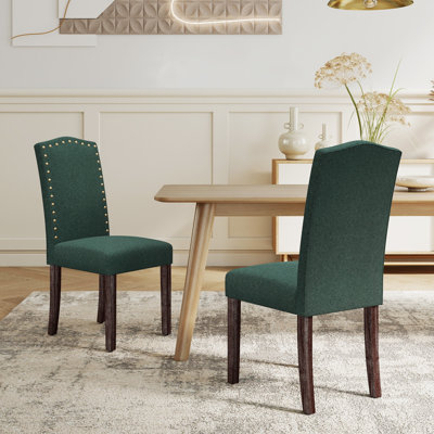 Mourya 19.5'' H Traditional  Upholstered Wood Parsons Chair with Full Back