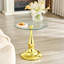 Petite table d'appoint en métal avec plateau en verre-129195829