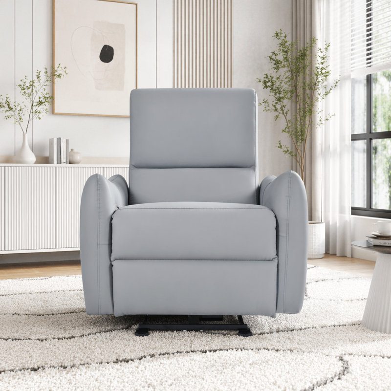 Fauteuil inclinable électrique Wall Wall, PU, Bleu gris