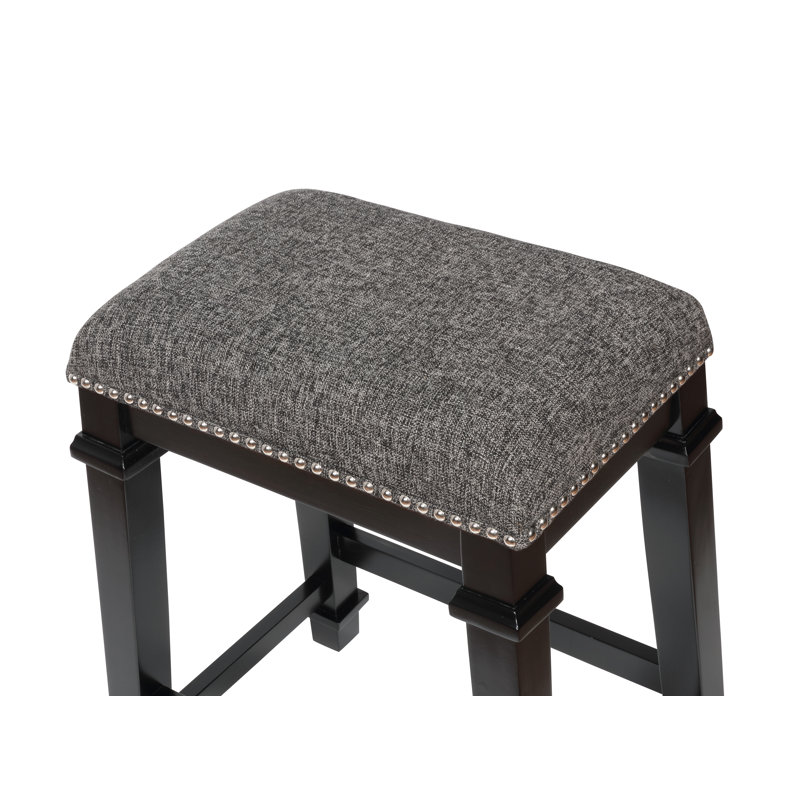 Tabouret de comptoir Goza, Tabouret de comptoir (assise de 25 po de hauteur), Gris / structure noire