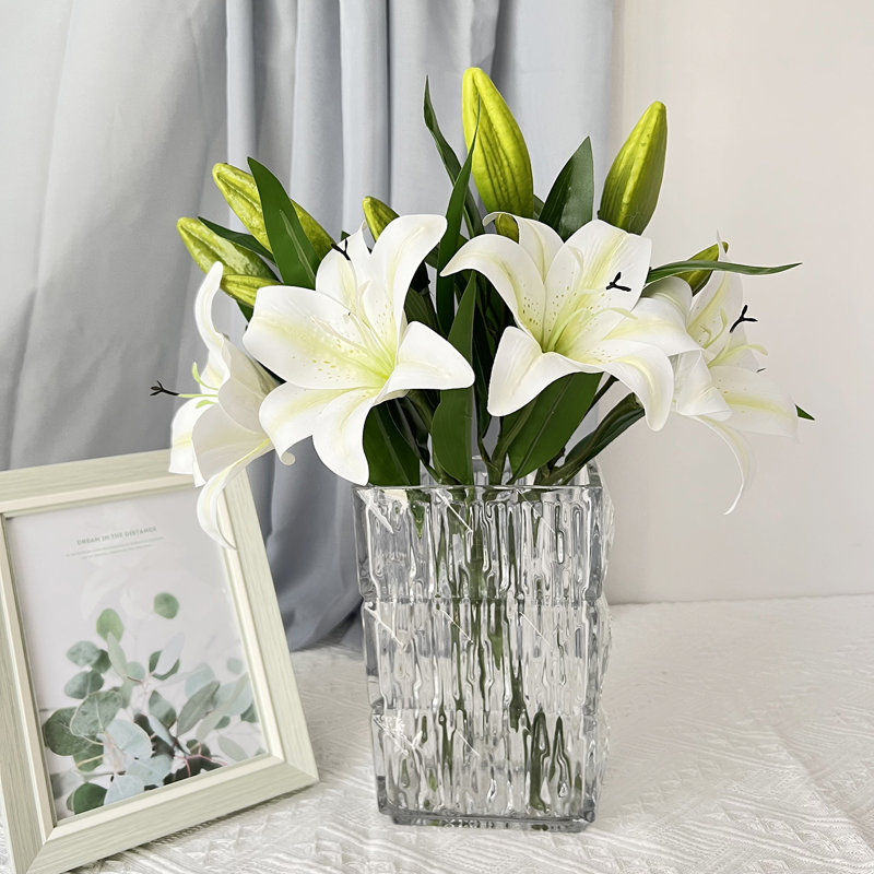4 pièces fleur de lis artificielle, Blanc
