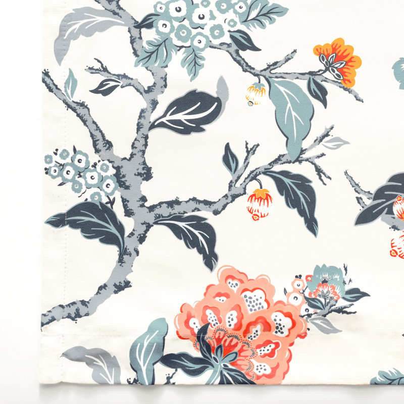 Ada Floral Botanical Print Thermal Insulated Rod Pocket Valance, 52" x 14"