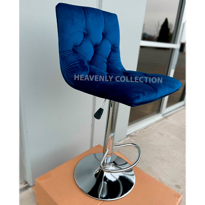 Crutchfield Swivel Upholstered Adjustable Height Counter Stool with Metal Frame