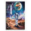Art mural en verre Wrought Studio ™ «Space Illustration Retro Futuristic 2» par Momart-1714252218