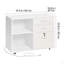 Classeur mobile 3 tiroirs en bois avec bande lumineuse blanc