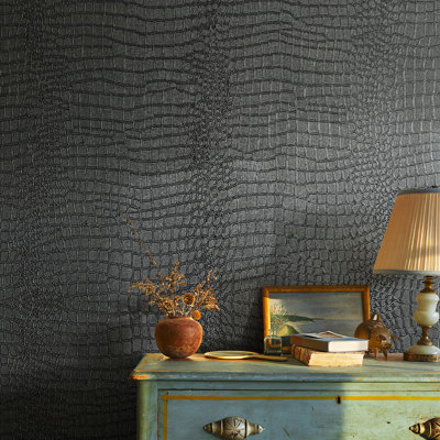 Crocodile Peel And Stick Wallpaper, Self-Adhesive Paper For Walls And Furniture, Vintage Retro Design