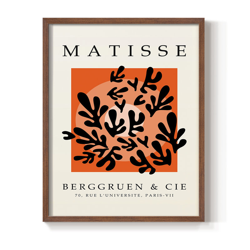 Matisse CXLV, reproduction encadrée - bois massif, Brun, H 14 po x l 11 po