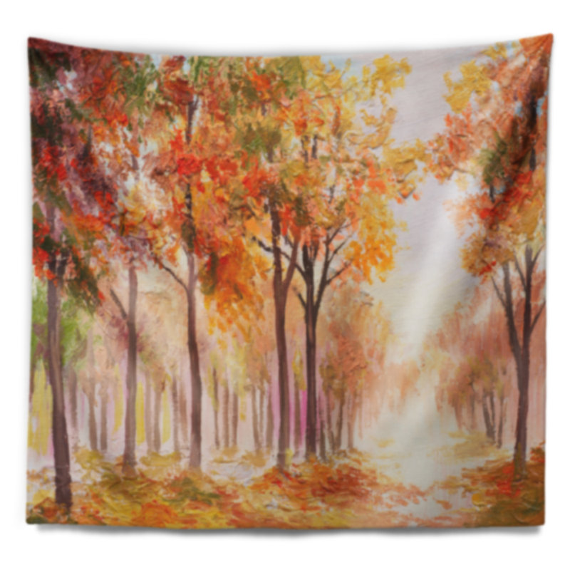 Paysage automne partout forêt tapisserie, H 78 po x l 92 po