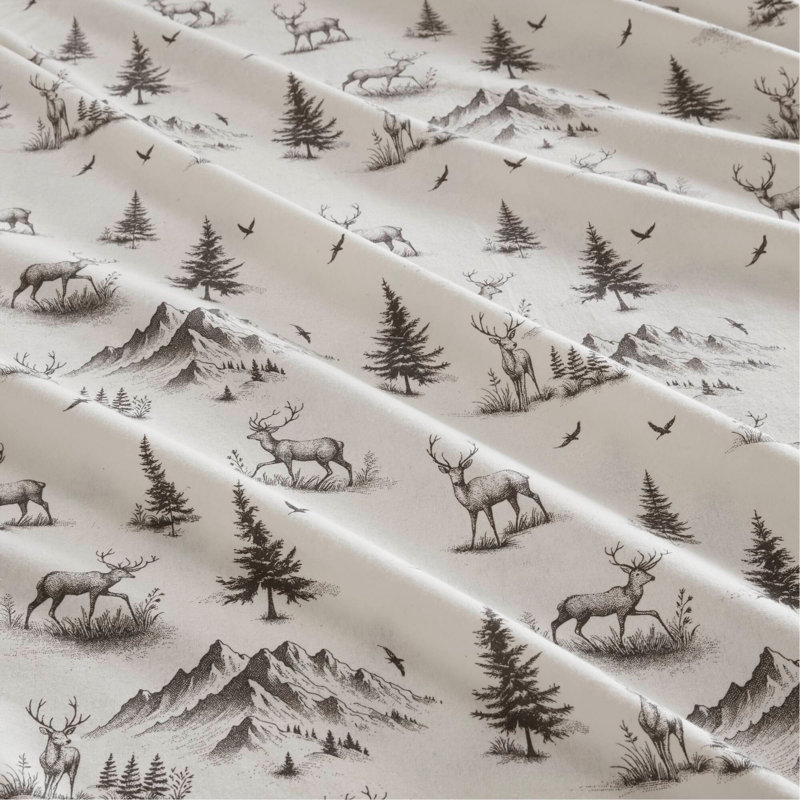 Ensemble de draps gris cerf, 3, Lit simple