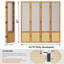 Cloison 4 panneaux en bois - Cloison de 67 po de hauteur en rotin et acrylique avec cadre en bois massif, paravent pliable en verre givré, cloisons murales autoportantes pour bureau de chambre à coucher, naturel
