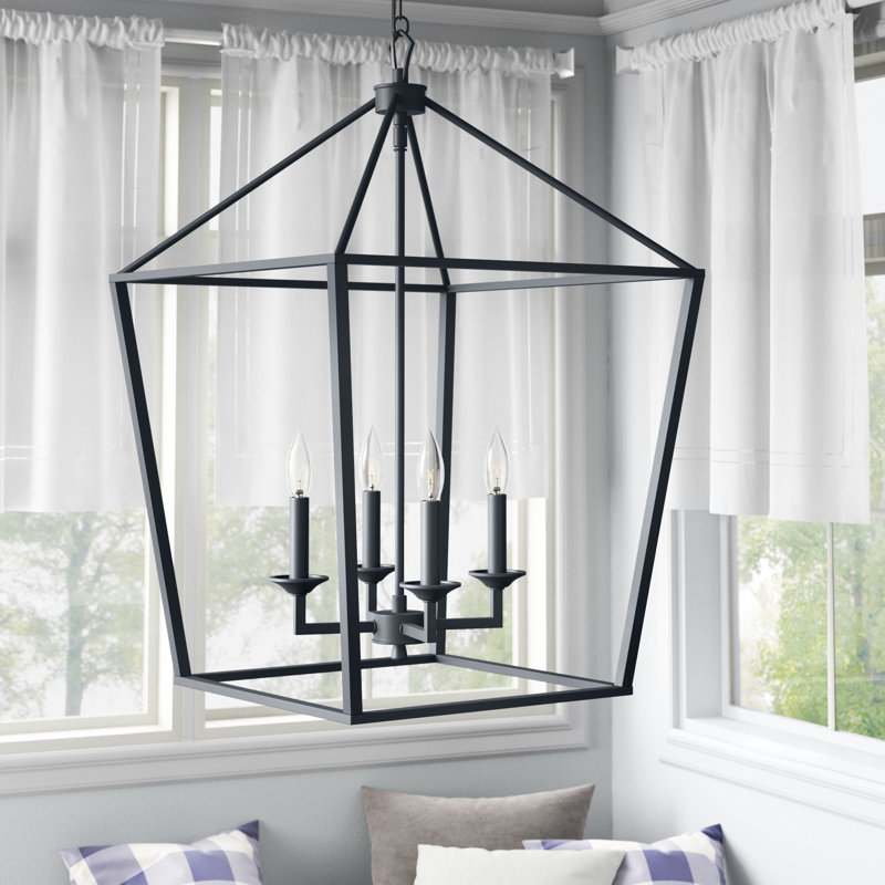 4 - Light Dimmable Geometric Chandelier