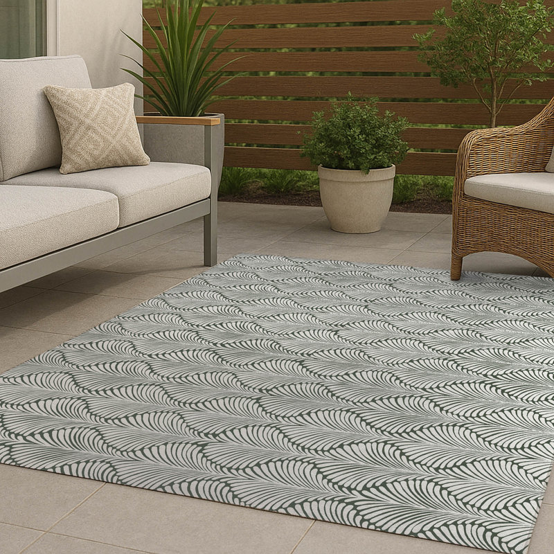 Elegant Palms Non-Slip Outdoor Rug, Rectangle 3' x 5'