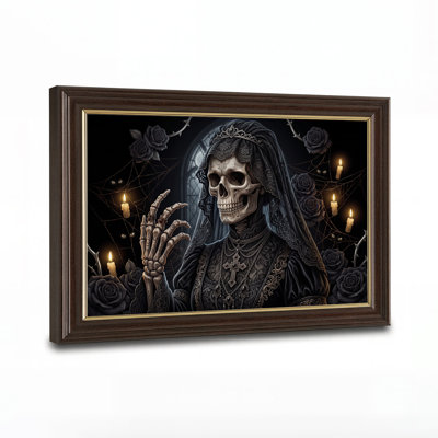 Art gothique sur toile gothique avec des roses noires et des bougies