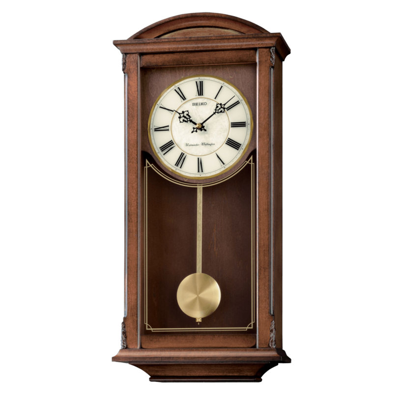 QXH030BLH Pendulum Wall Clock, Brown