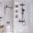 Round Rainfall Shower System, 10" Head, 3-Function Handheld, Matte Black, High Pressure, Anti-Limescale-125033880