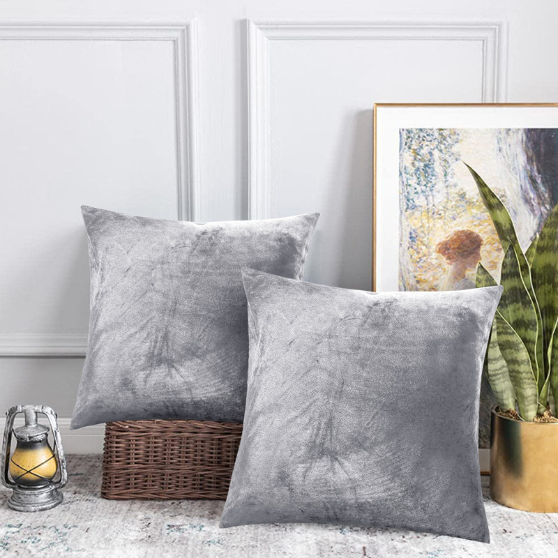 Velvet Scatter Cushion Cover, Silver