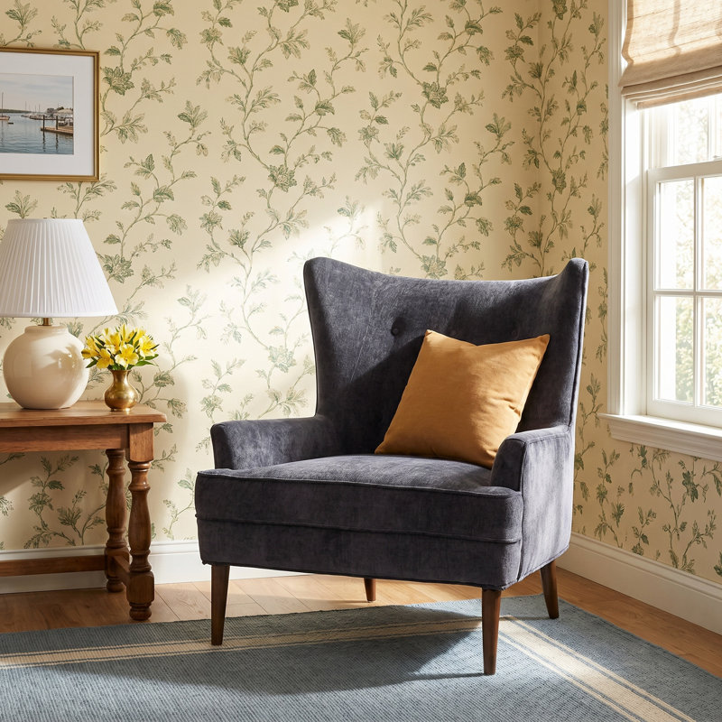 Ailis 30.75" Wide Tufted Polyester Wingback Chair