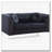 Sleek Black Contemporary Loveseat-109397451