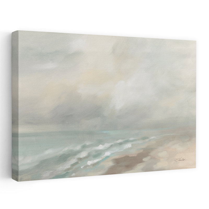 Wispy Clouds At Dawn Contemporary Gray Landscape Coast Coast Line, H 36 po x l 24 po