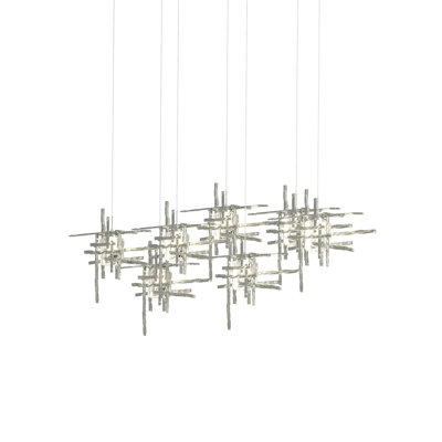 Luminaire suspendu rectangulaire en verre 7 lumières Tura