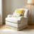 Retro Beige Linen Blend Upholstered Sofa