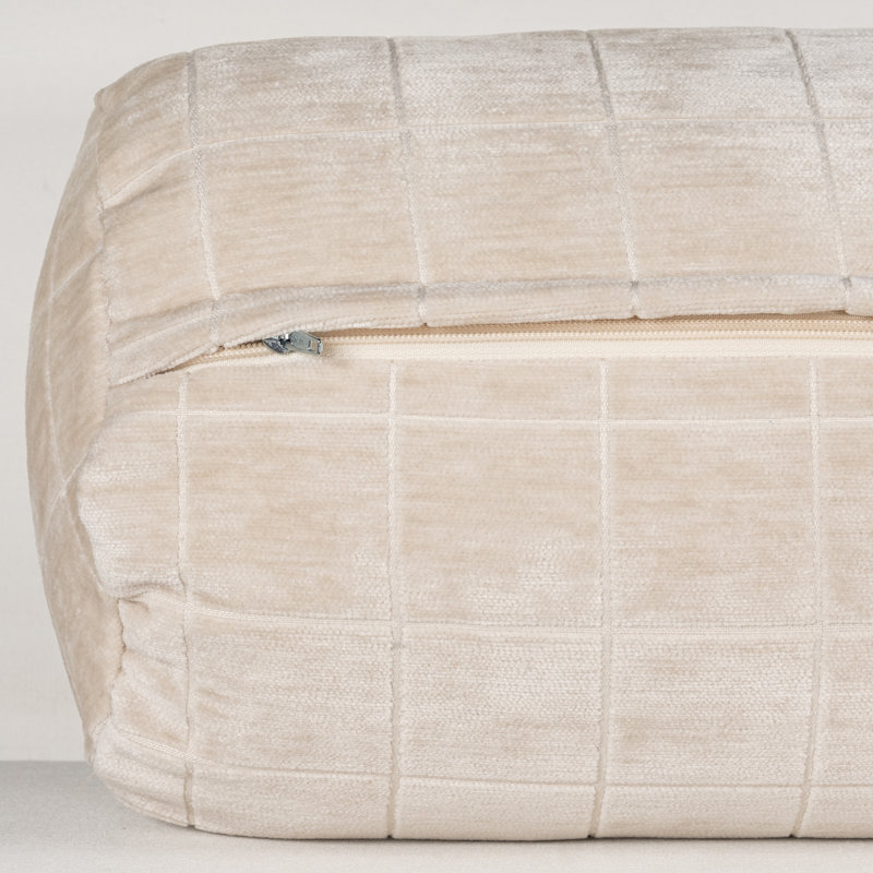 Coussin Otterville Otterville, Traversin H 8 po x l 20 po, Crème à motif géométrique