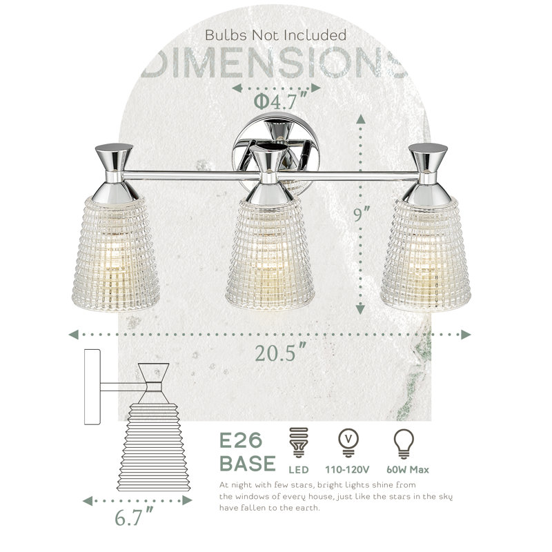 3 - Light Dimmable Vanity Light