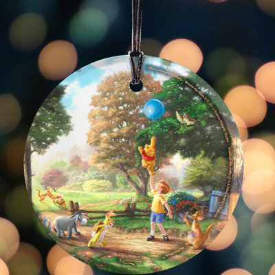 Décoration de verre suspendu en verre kinkade studios studio thomas winnie the pooh starfire prints