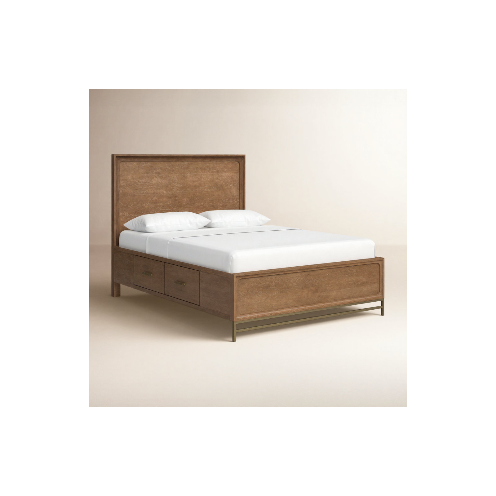 Complete Panel Bed W/Storage Rails, Queen