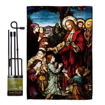 Double Sided 18.5'' H x 13'' W Polyester Flag Set